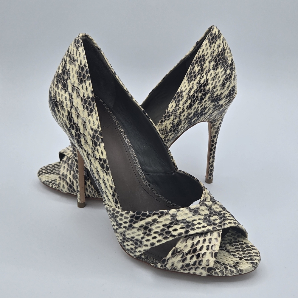 Tory Burch Amira Roccia Watersnake Criss Cross Heels